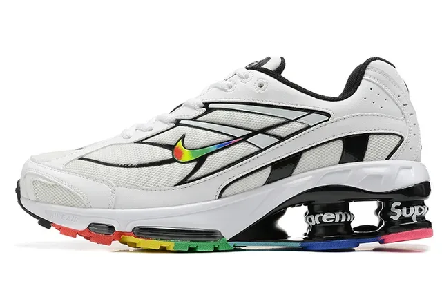 Nike White Multicolor Low-Top Silhouette Layered Synthetic Cage Overlays Lifestyle Sneakers 4