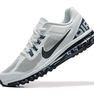 Nike Chaussures de course Blanc Marine Haut en maillage perforé Unité d'air visible pleine longueur