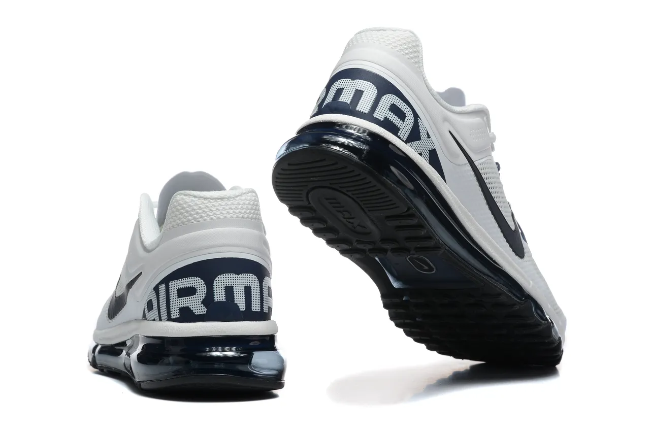 Nike White Navy Perforated Mesh Upper Full-Length Visible Air Unit Running Shoes 2