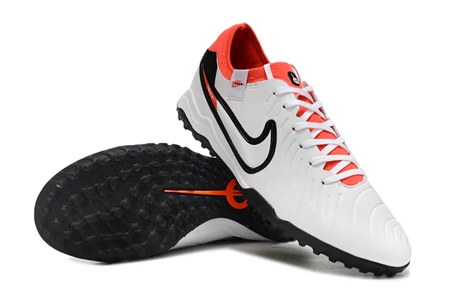 Nike Chaussures de football turf blanc orange upper synthétique col rembourré 4