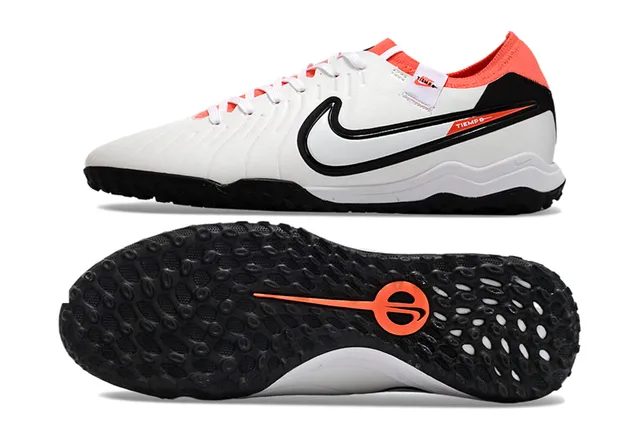 Nike Chaussures de football turf blanc orange upper synthétique col rembourré 6