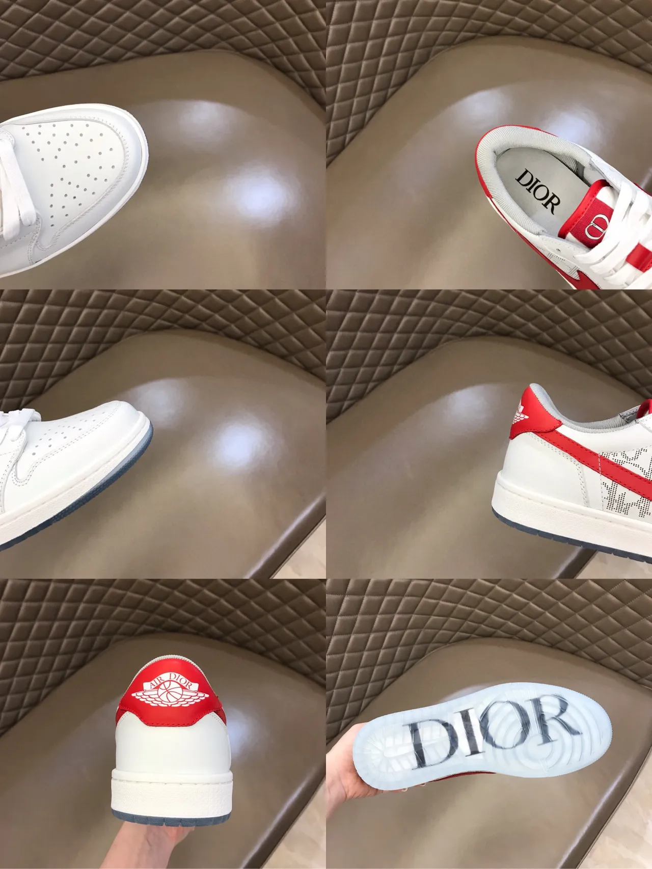 Nike White Red Low-Top Leather Upper Lifestyle Sneakers 2
