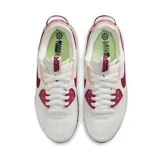 Nike White Red Low-Top Mesh And Synthetic Upper Lifestyle Sneakers 4