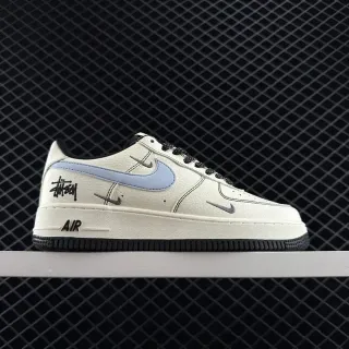 Nike x Stussy Air Force 1 Low Off-White Light Blue Blackलाइफस्टाइल स्नीकर