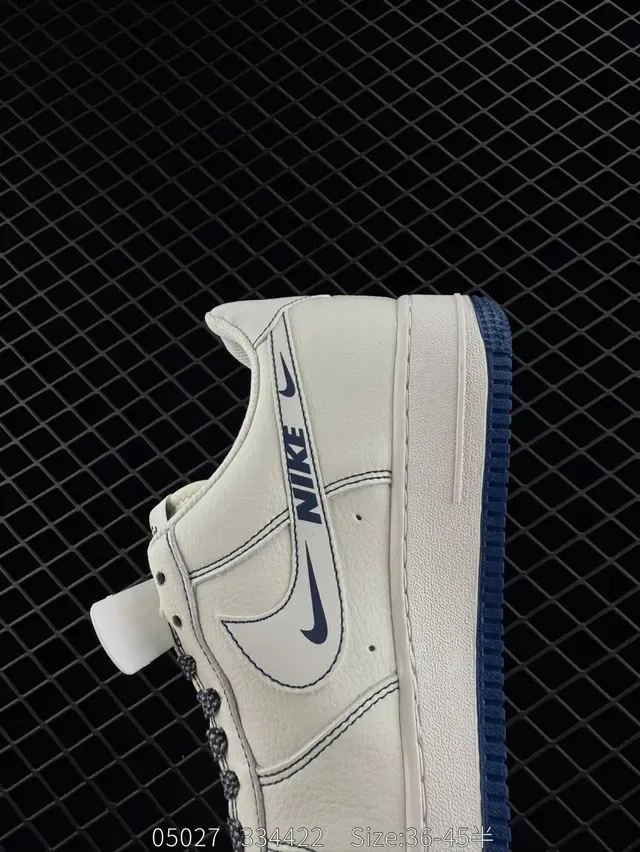 Nike x Stüssy Air Force 1 Low White and Navy Lifestyle Sneakers 6