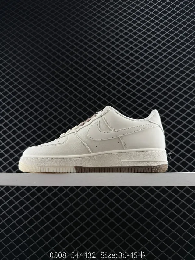 Nike x Supreme Air Force 1 Off-White Brown Lifestyle Sneakers 5