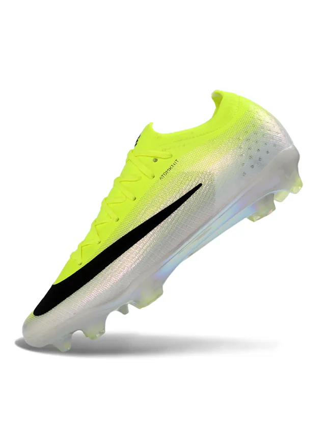 Nike Yellow Black Low-Cut Sock-Fit Upper Iridescent Transparent Soleplate Firm-Ground Soccer Shoes 3