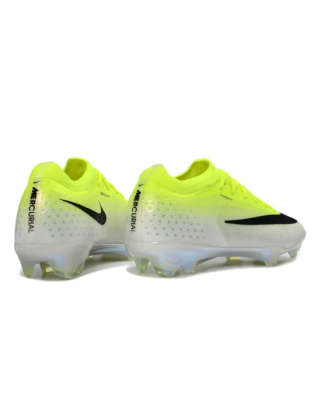 Nike Yellow Black Low-Cut Sock-Fit Upper Iridescent Transparent Soleplate Firm-Ground Soccer Shoes 5