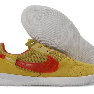 Nike হলুদ লাল লো-টপ ইন্ডোর কোর্ট সিলুয়েট ম্যাস্টার্ড সুয়েড এবং মেশ উপরের স্নিকার্স