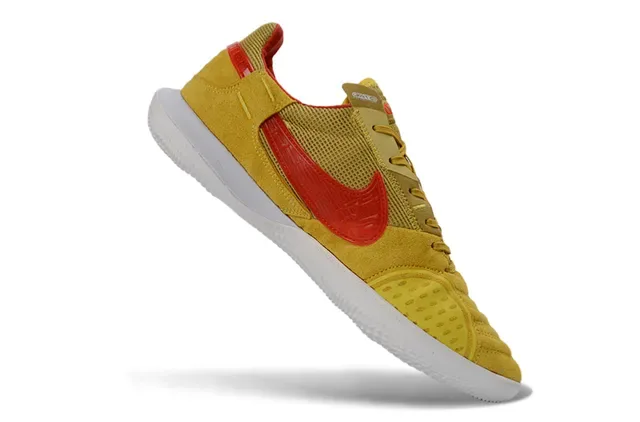 Nike Yellow Red Low-Top Indoor Court Silhouette Mustard Suede And Mesh Upper Sneakers 2