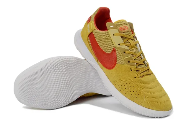 Nike Yellow Red Low-Top Indoor Court Silhouette Mustard Suede And Mesh Upper Sneakers 4