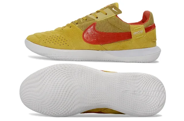 Nike Yellow Red Low-Top Indoor Court Silhouette Mustard Suede And Mesh Upper Sneakers 6