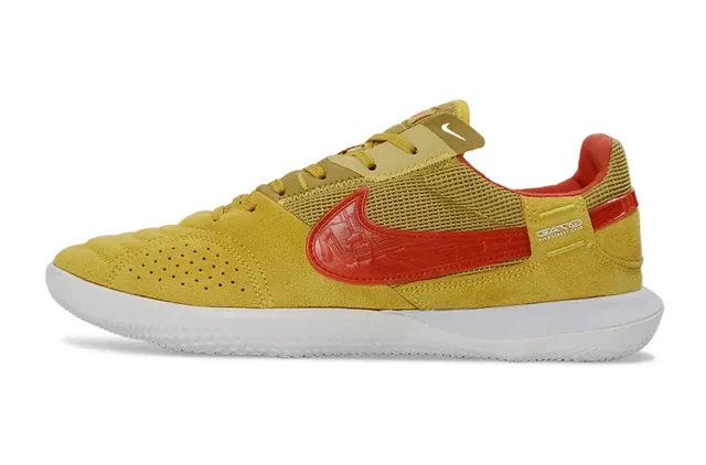 Nike Yellow Red Low-Top Indoor Court Silhouette Mustard Suede And Mesh Upper Sneakers 7