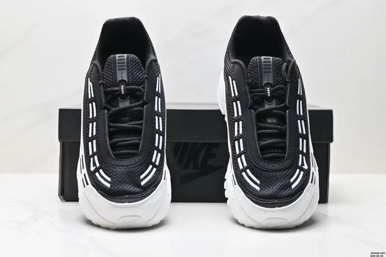 Nike Zoom 2K Black White Layered Wave Cage Mesh Upper Lifestyle Sneakers 8