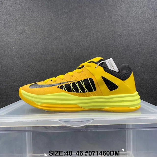 Nike Zoom 2K Yellow Black Perforated Mesh Basketball Shoes 2