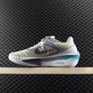 Nike Zoom Fly 6 White Purple Mesh Upper Braided Heel Running Shoes