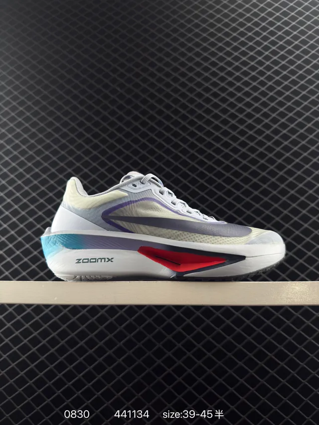 Nike Zoom Fly 6 White Purple Mesh Upper Braided Heel Running Shoes 5