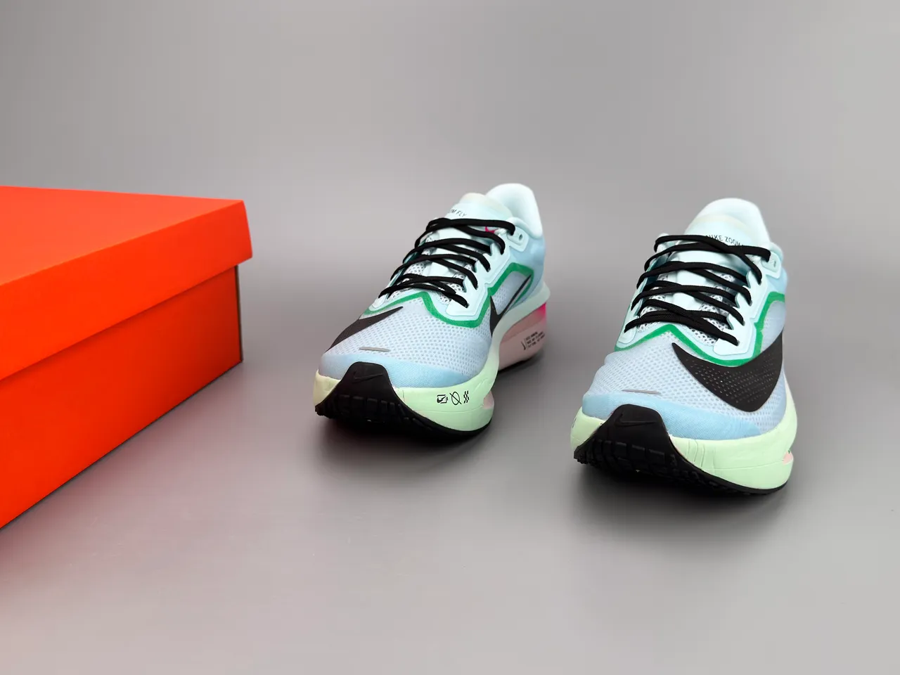 Nike Zoom Fly Blue Green Racing Silhouette Engineered Mesh Upper Running Shoes 3