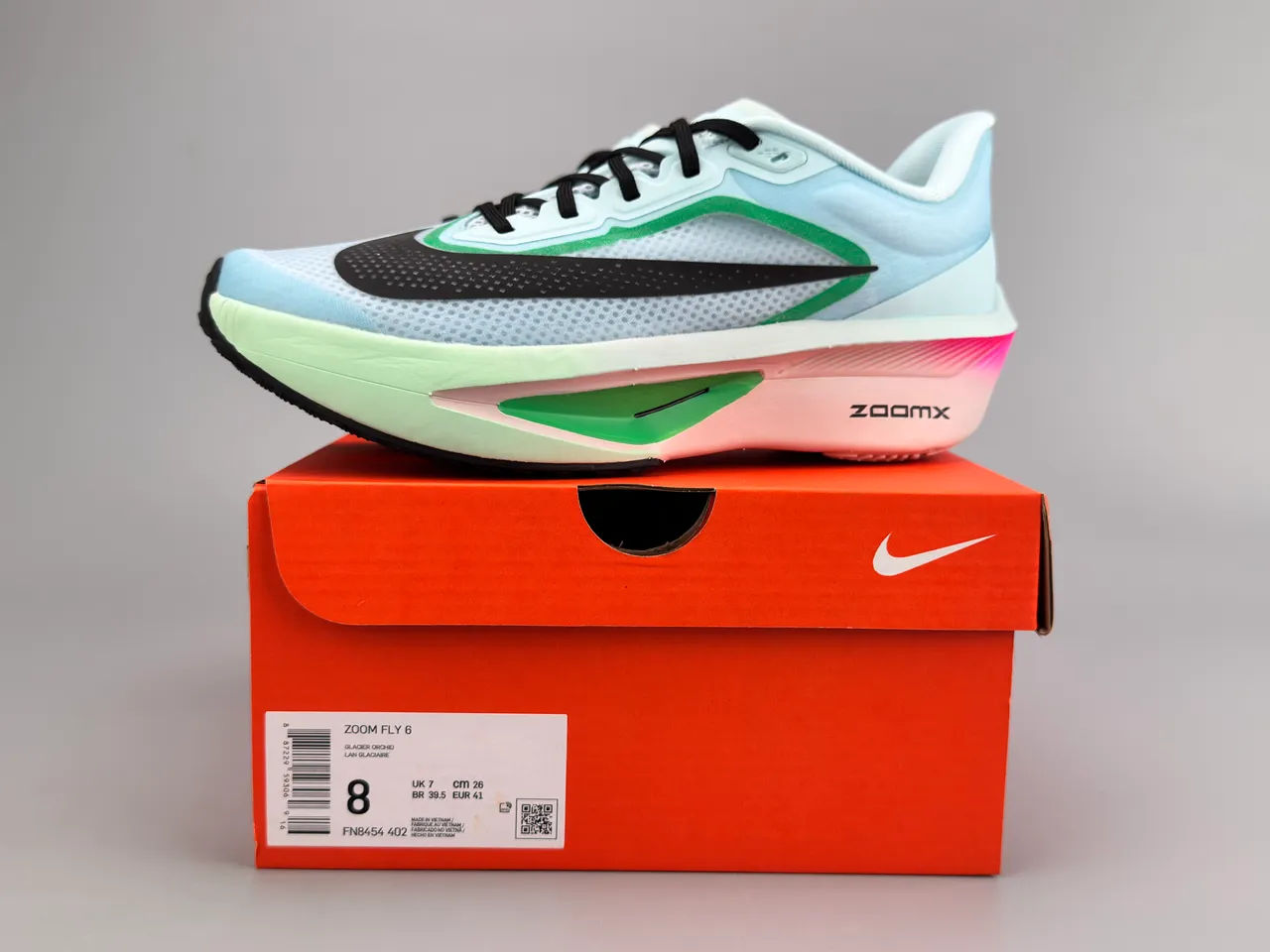 Nike Zoom Fly Blue Green Racing Silhouette Engineered Mesh Upper Running Shoes 4