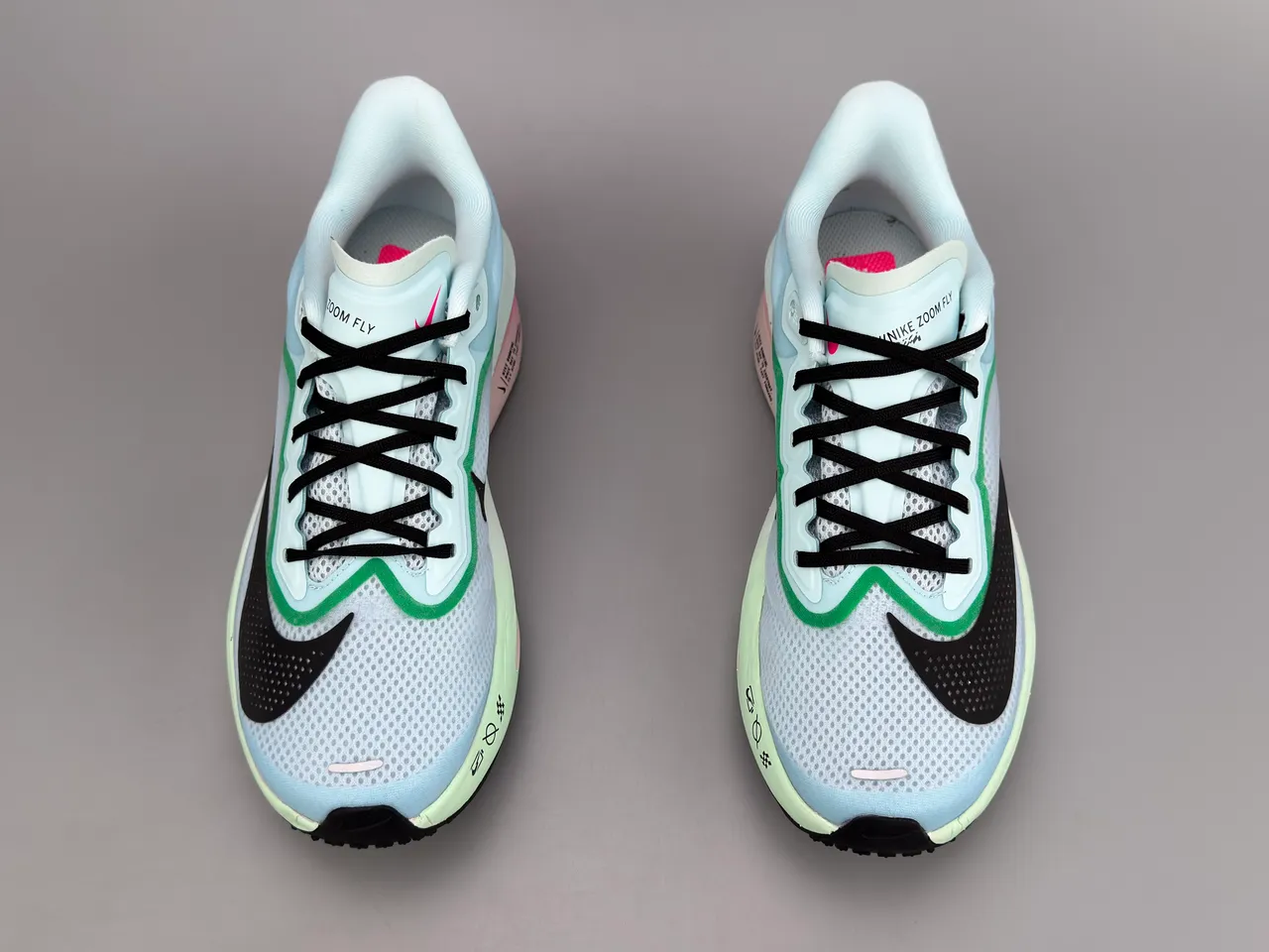 Nike Zoom Fly Blue Green Racing Silhouette Engineered Mesh Upper Running Shoes 9