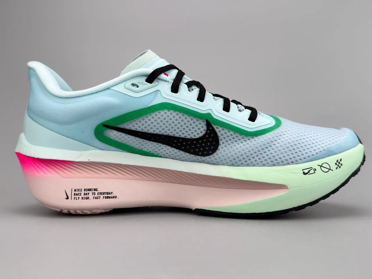 Nike Zoom Fly Blue Green Racing Silhouette Engineered Mesh Upper Running Shoes 10