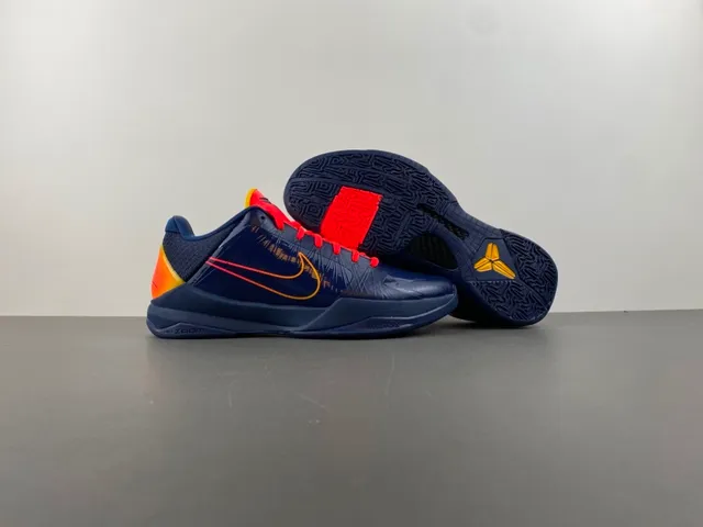 Nike Zoom Kobe IV Navy Red Orange Basketball Shoes 13