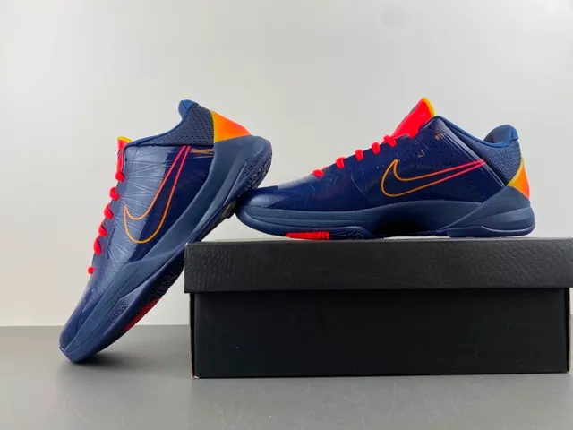 Nike Zoom Kobe IV Navy Red Orange Basketball Shoes 15