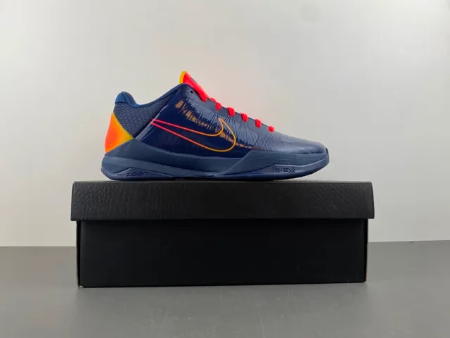 Nike Zoom Kobe IV Navy Red Orange Basketball Shoes 16
