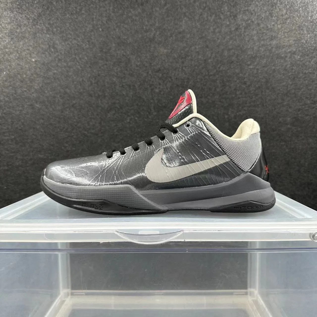 Nike Zoom Kobe V Metallic Silver Black Red Basketball Shoes 2