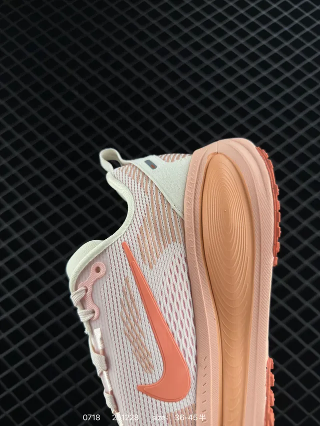 Nike ZoomX Beige Orange Breathable Engineered Mesh Upper Visible Midsole Running Shoes 4