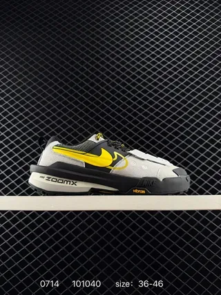 Nike ZoomX Gray Yellow Layered Upper Dual-Tone Midsole Lifestyle Sneakers 2