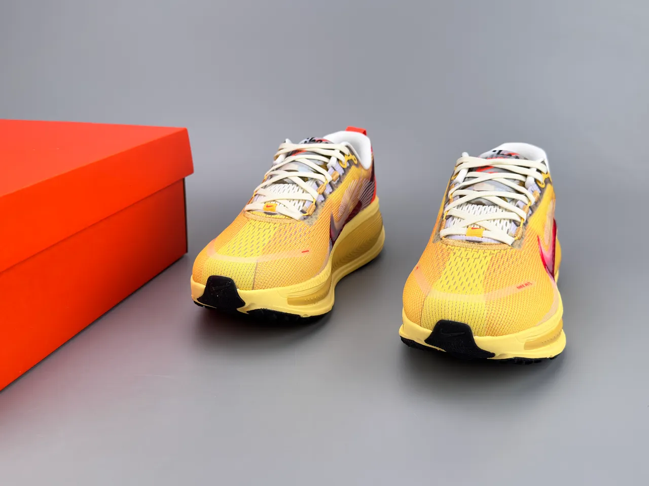 Nike ZoomX Invincible Run Yellow Red Engineered Mesh Upper Layered Synthetic Overlays Running Shoes 3