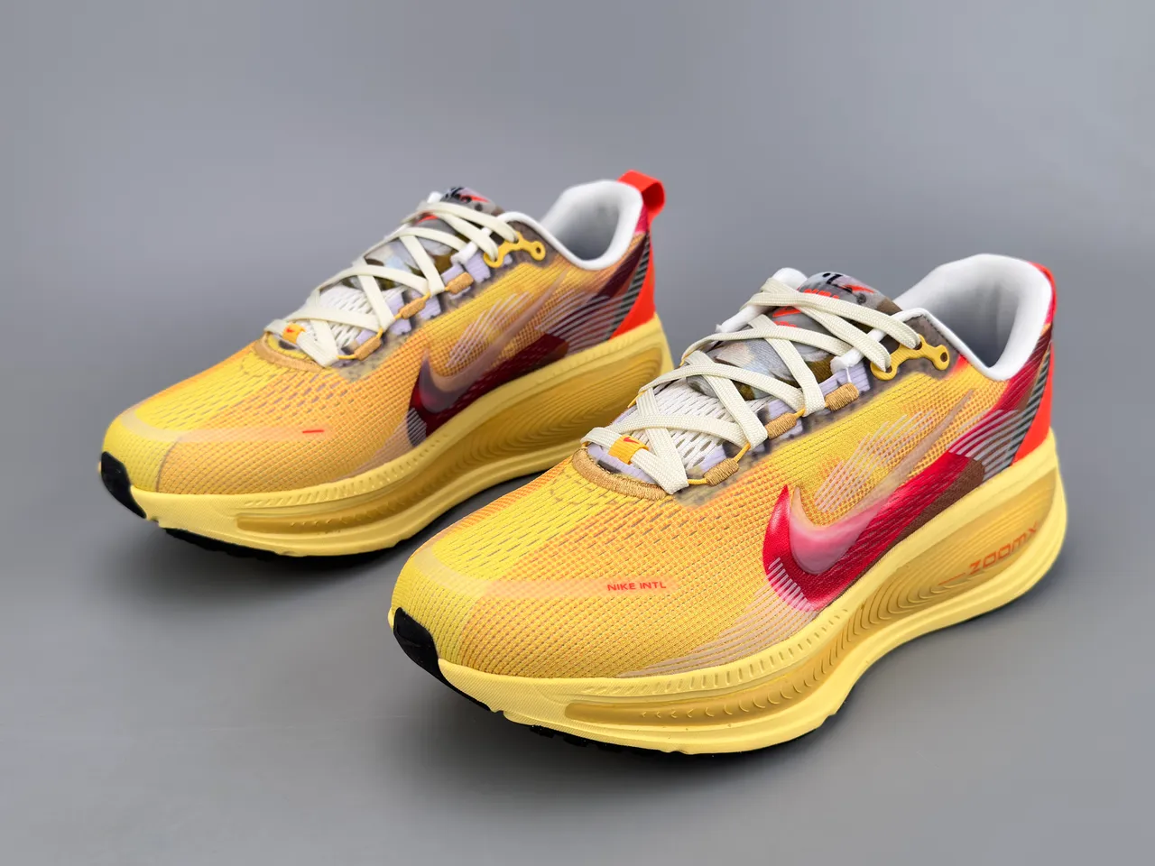 Nike ZoomX Invincible Run Yellow Red Engineered Mesh Upper Layered Synthetic Overlays Running Shoes 5