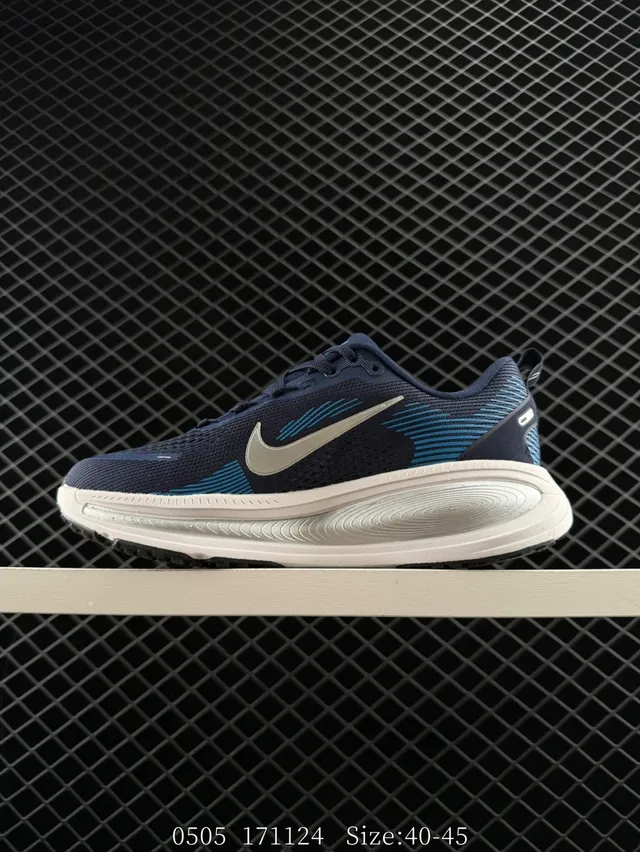 Nike ZoomX Navy Blue Engineered Mesh Wave-Stripe Running Shoes 6