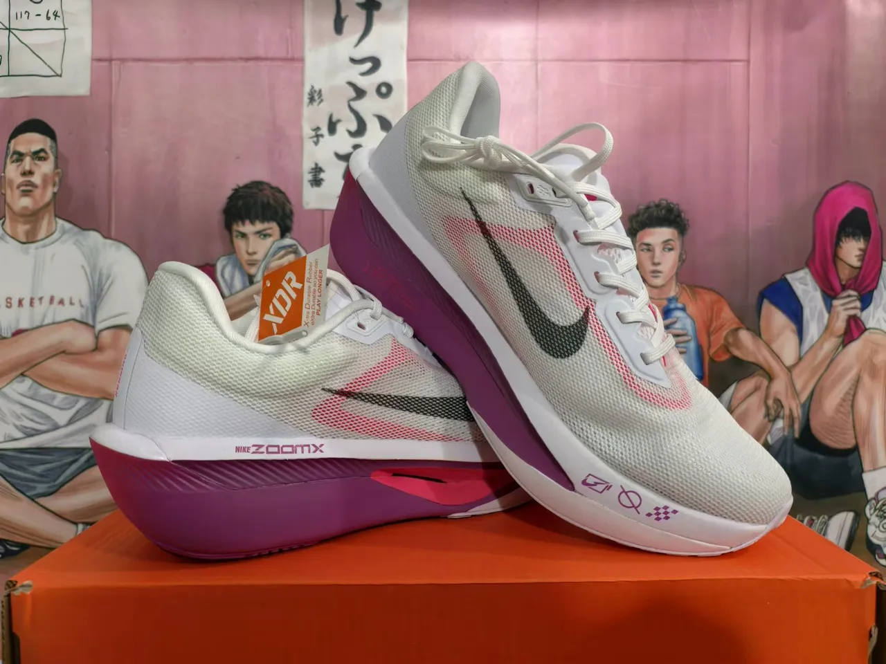 Nike ZoomX White Purple Mesh Upper Running Shoes 5
