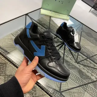 Off-White Black Blue Deconstructed Arrow-Motif Lifestyle Sneakers