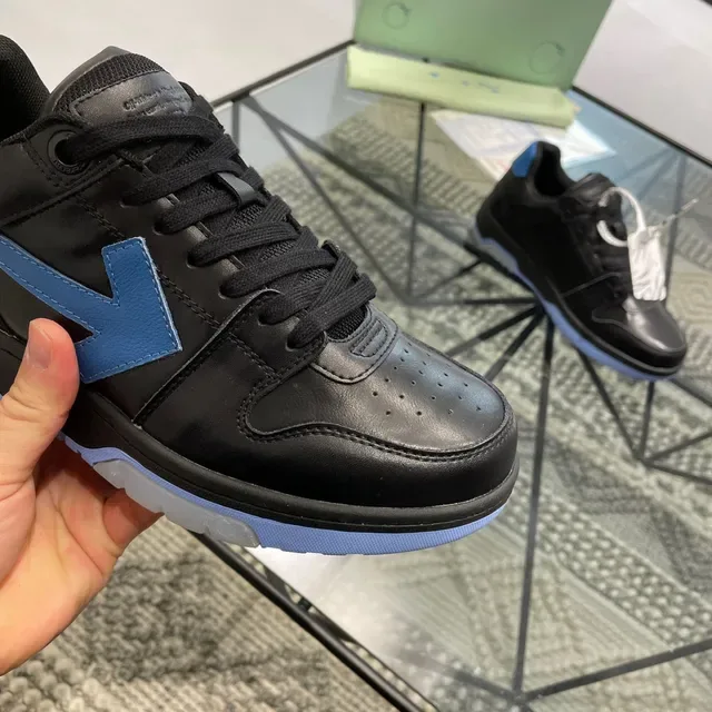 Off-White Black Blue Deconstructed Arrow-Motif Lifestyle Sneakers 4