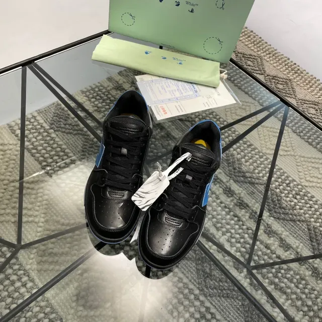 Off-White Black Blue Deconstructed Arrow-Motif Lifestyle Sneakers 7
