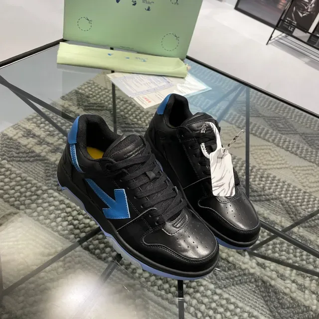 Off-White Black Blue Deconstructed Arrow-Motif Lifestyle Sneakers 8