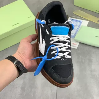 Off-White أسود أزرق منخفض العلوي تصميم صناعي أسلوب حياة سنايكرز