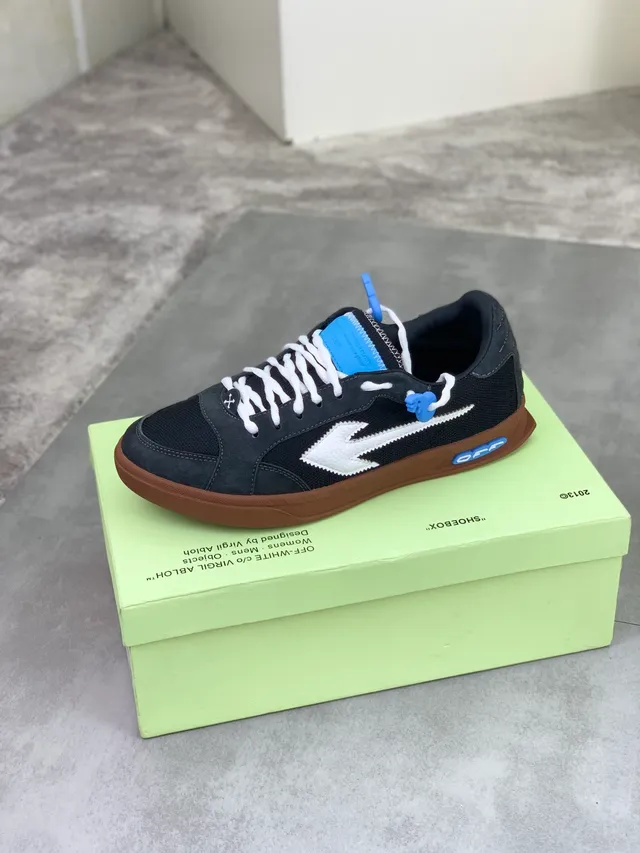 Off-White কালো নীল লো-টপ ইন্ডাস্ট্রিয়াল ডিজাইন লাইফস্টাইল স্নিকার্স 4