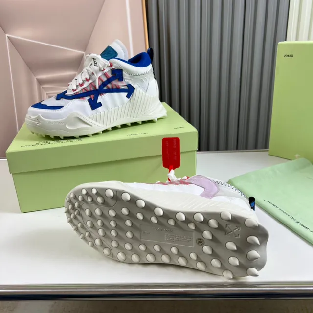Off-White Blue Oversized Arrow Logo Ridged Sculpted Midsole Chunky Sneakers 2
