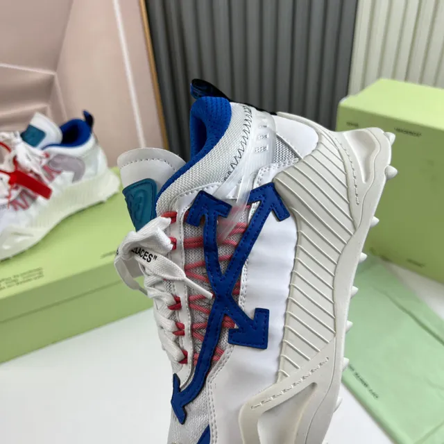 Off-White Blue Oversized Arrow Logo Ridged Sculpted Midsole Chunky Sneakers 3