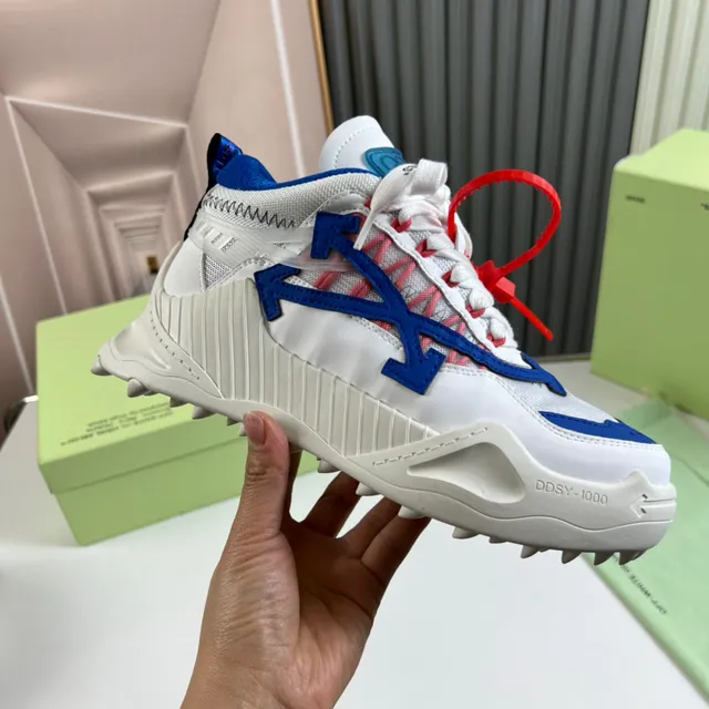 Off-White Blue Oversized Arrow Logo Ridged Sculpted Midsole Chunky Sneakers 4