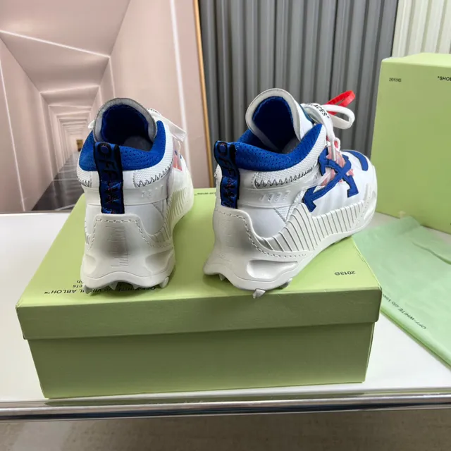 Off-White Blue Oversized Arrow Logo Ridged Sculpted Midsole Chunky Sneakers 6