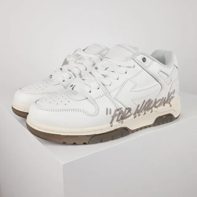 Off-White Brown Leather Upper Diagonal Arrow Overlay Lifestyle Sneakers 2