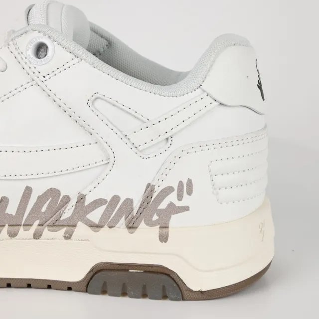 Off-White Brown Leather Upper Diagonal Arrow Overlay Lifestyle Sneakers 4