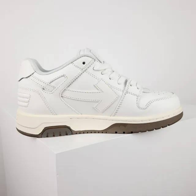 Off-White Brown Leather Upper Diagonal Arrow Overlay Lifestyle Sneakers 7