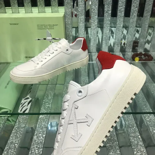 Off-White Diagonal Arrow White Red Lifestyle Sneakers 6