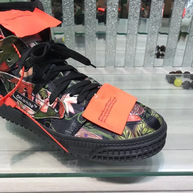 Off-White Floral Print High-Top Lifestyle Sneakers 7